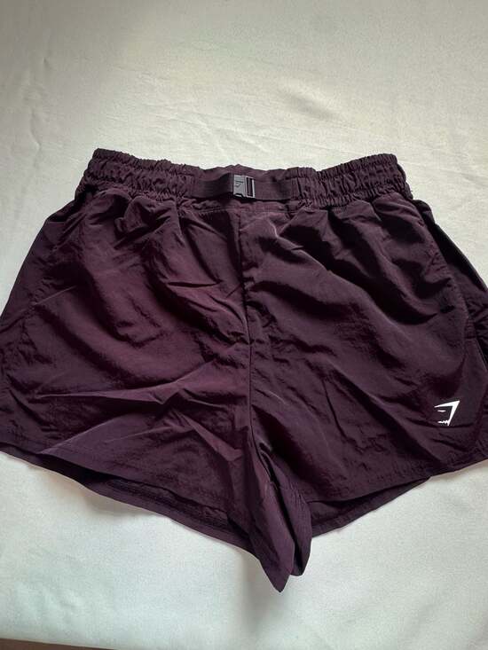 Gymshark Pants - Gymshark Women’s Small Plum Running Athletic Shorts Dry Fit Pockets Buckle Waist